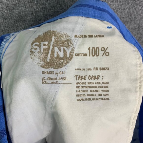 NWT Khakis By‎ Gap Blue Striped Womens Broken-In Straight Pant Size 08 - Picture 8 of 11